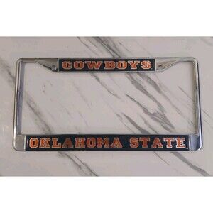 Oklahoma State University Cowboys Metal License Plate Frame Chrome Tag Cover...
